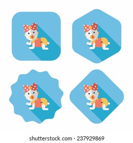 baby rattle flat icon with long shadow,eps10