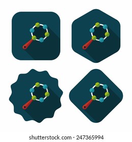 baby rattle flat icon with long shadow,EPS 10