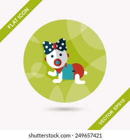 baby rattle flat icon with long shadow,eps10