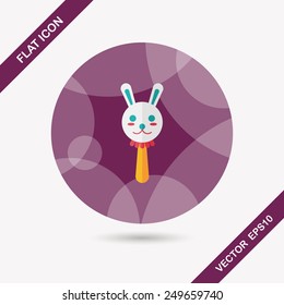 baby rattle flat icon with long shadow,eps10