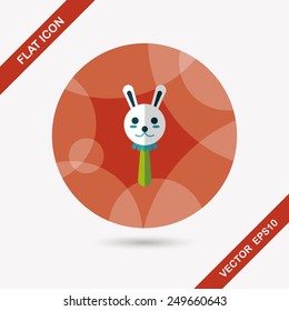 baby rattle flat icon with long shadow,eps10