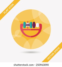 baby Rattle flat icon with long shadow,eps10