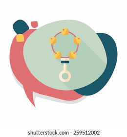 baby rattle flat icon with long shadow,eps10