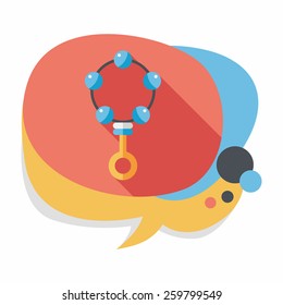 baby rattle flat icon with long shadow,eps10
