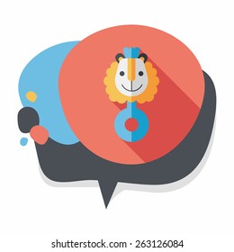 baby rattle flat icon with long shadow,eps10