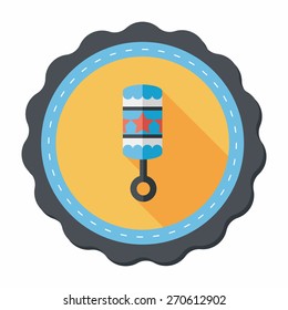 baby rattle flat icon with long shadow,eps10