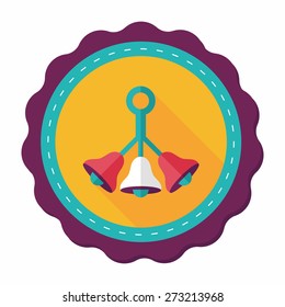 baby rattle flat icon with long shadow,EPS 10