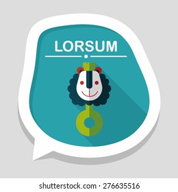 baby rattle flat icon with long shadow,eps10