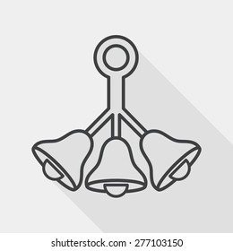 baby rattle flat icon with long shadow,EPS 10, line icon