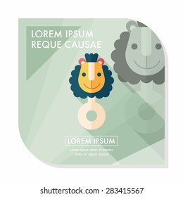 baby rattle flat icon with long shadow,eps10