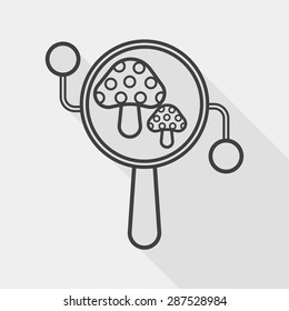 baby rattle flat icon with long shadow, line icon