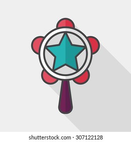 baby rattle flat icon with long shadow,eps10