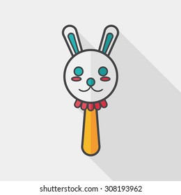 baby rattle flat icon with long shadow,eps10