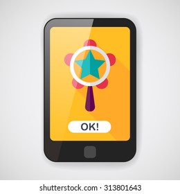 baby rattle flat icon with long shadow,eps10
