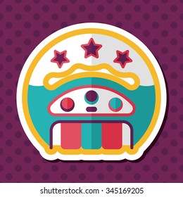baby rattle flat icon with long shadow,EPS 10