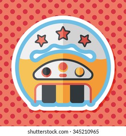 baby rattle flat icon with long shadow,EPS 10