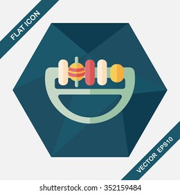 baby Rattle flat icon with long shadow,eps10