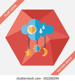 baby rattle flat icon with long shadow,EPS 10