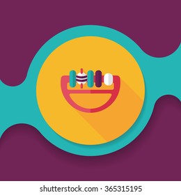 baby Rattle flat icon with long shadow,eps10