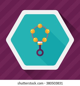 baby rattle flat icon with long shadow,eps10
