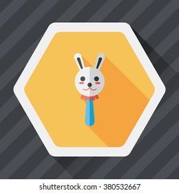 baby rattle flat icon with long shadow,eps10