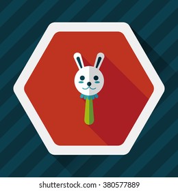 baby rattle flat icon with long shadow,eps10