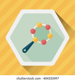 baby rattle flat icon with long shadow,EPS 10
