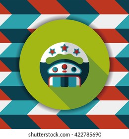 baby rattle flat icon with long shadow,EPS 10