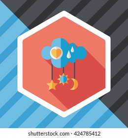 baby rattle flat icon with long shadow,EPS 10