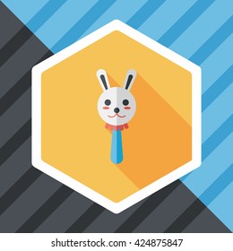 baby rattle flat icon with long shadow,eps10
