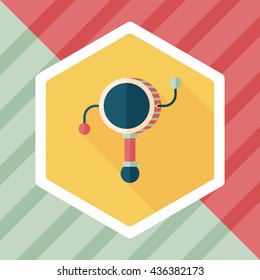 baby rattle flat icon with long shadow,eps10