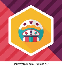baby rattle flat icon with long shadow,EPS 10