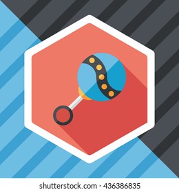 baby rattle flat icon with long shadow,EPS 10