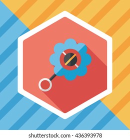 baby rattle flat icon with long shadow,eps10