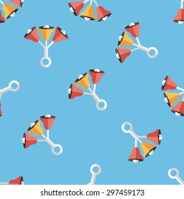 baby rattle flat icon,EPS 10 seamless pattern background