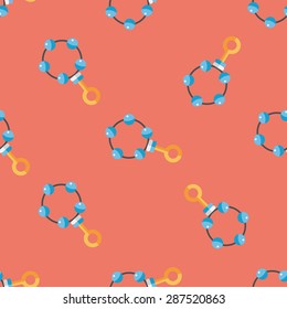 baby rattle flat icon,eps10 seamless pattern background