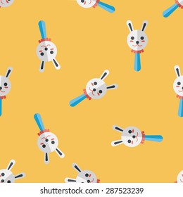 baby rattle flat icon,eps10 seamless pattern background