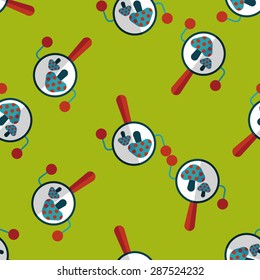 baby rattle flat icon,eps10 seamless pattern background
