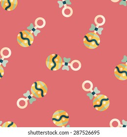baby rattle flat icon,eps10 seamless pattern background