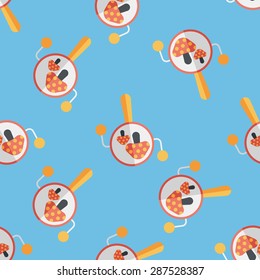 baby rattle flat icon,eps10 seamless pattern background
