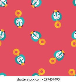 baby rattle flat icon,eps10 seamless pattern background