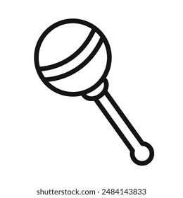 Baby rattle icon black and white vector sign
