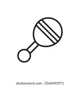 Baby rattle icon Black and white logo