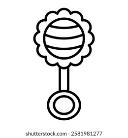 baby rattle icon Black and white logo