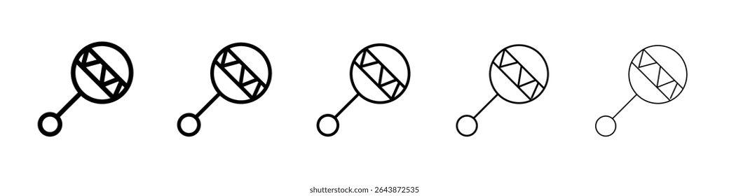 Baby rattle icon black and white vector sign