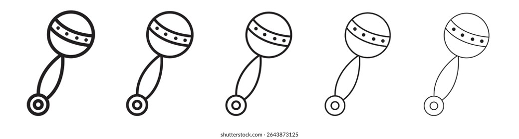 Baby rattle icon black and white vector sign
