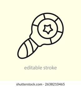 Baby rattle icon. Cartoon of Baby rattle vector icon for web design isolated on white background