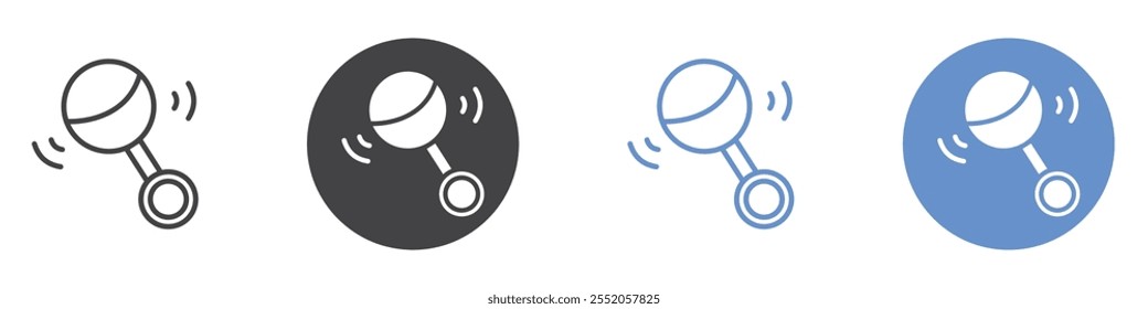 Baby rattle icon flat line symbol set.