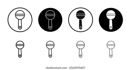 Baby rattle icon Flat outline fill set collection