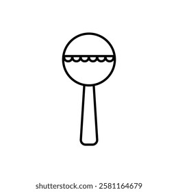 Baby rattle icon Flat simple outline